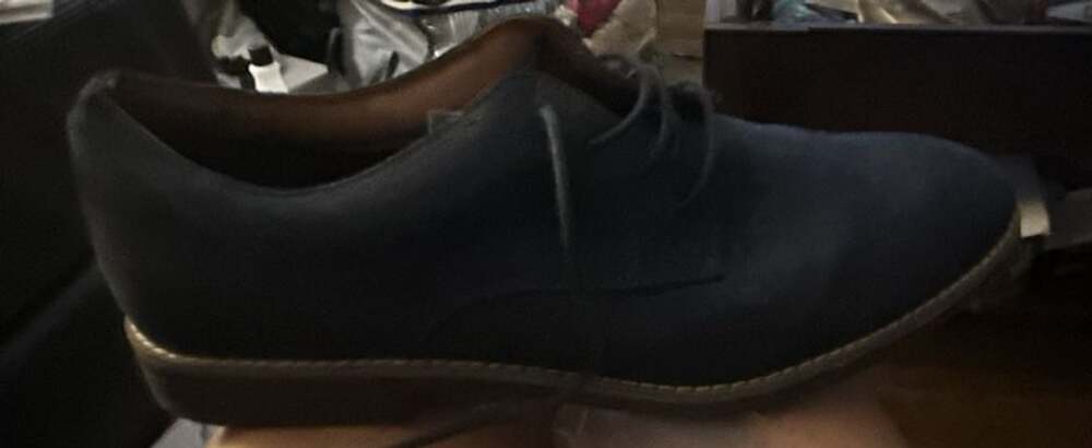 H&M Men's Blue Suede Oxford Lace-Up Dress Shoes Size 43 / US 10